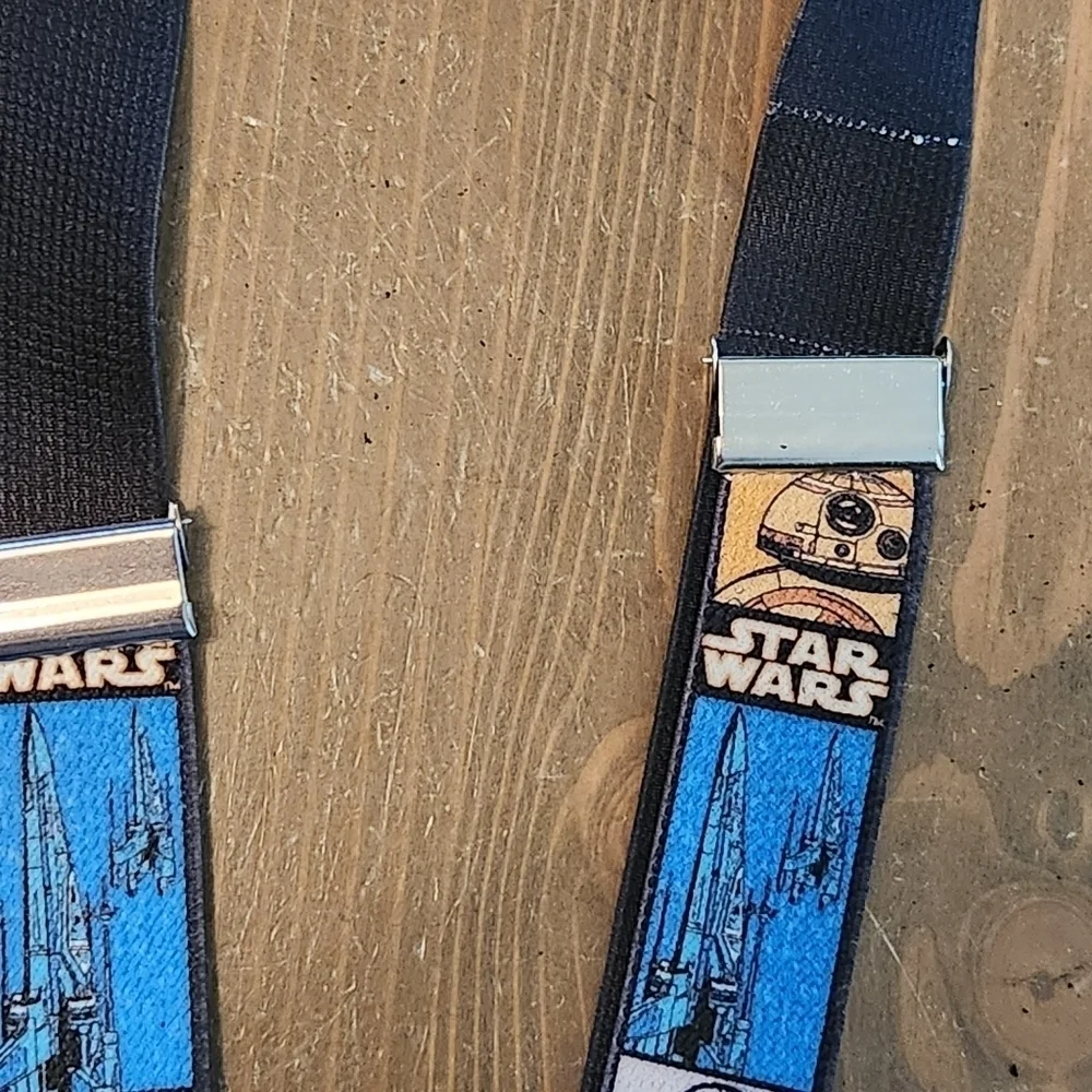 Star Wars Elastic Adjustable Clip-on Kids Suspenders Great Condition Multi-Color